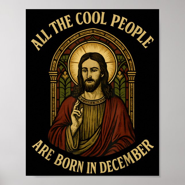 Affiche All Cool People Are Born In December Birthday Chri (Devant)
