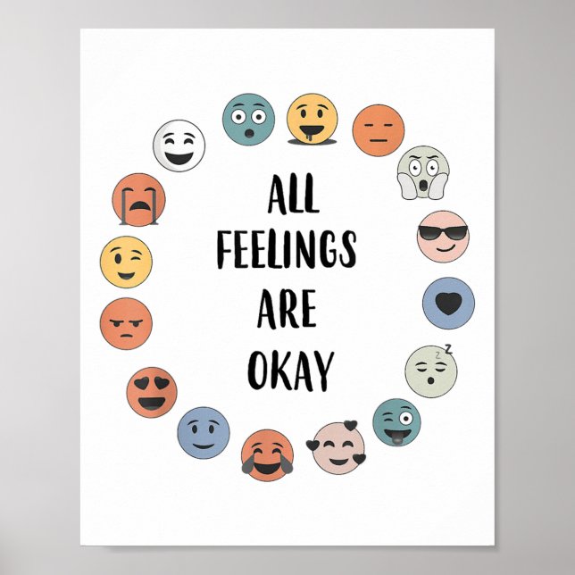 Affiche All Feelings Are Okay School Teacher Psychologist  (Devant)