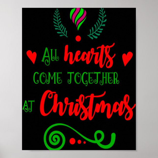 Affiche All Hearts Come Together At Christmas Holiday Kids (Devant)