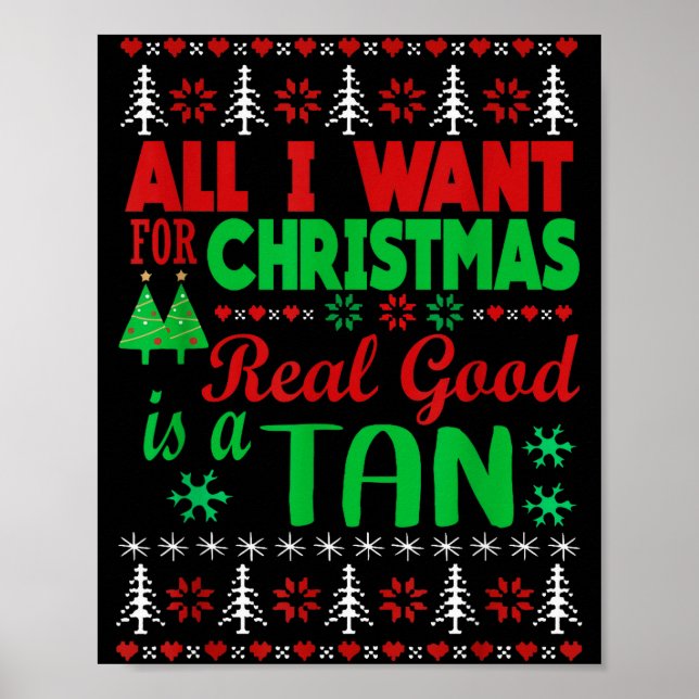 Affiche All I Want For Christmas Is A Real Good Tan Ugly X (Devant)