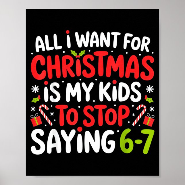 Affiche All I Want For Christmas Is My Kids To Stop Saying (Devant)