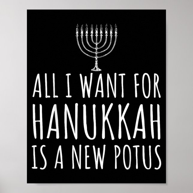 Affiche All I Want For Hanukkah Is A New Tus Funny Trump  (Devant)
