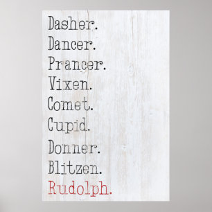 Affiche All Of Santa's Reindeer 