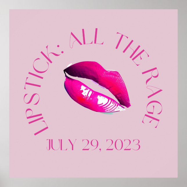 Affiche All The Rage National Lipstick Day 2023 rose lipst (Devant)