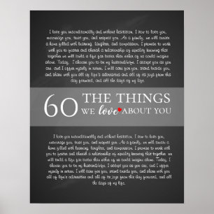 Affiche all the things we love about you 60th birthday