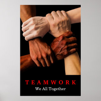Affiche All Together Teamwork Motivational Inspirational