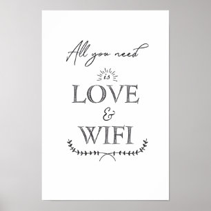 Affiche All you need is LOVE & WIFI