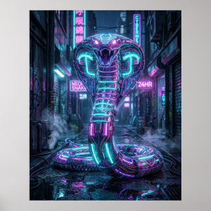 Affiche Allée cybernétique du cobra néon