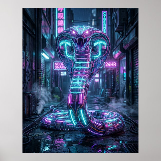 Affiche Allée cybernétique du cobra néon (Devant)