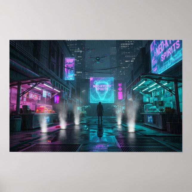 Affiche Allée Cyberpunk (Devant)