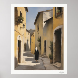 Affiche Allée de la vieille ville, figure sur toile, rue d