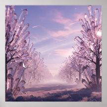 Allée des Arbres de Cristal à l'Horizon Rose
