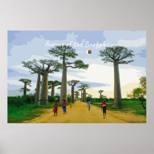 Affiche Allée des Baobabs, Madagascar - Paysage
