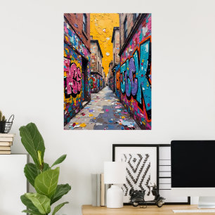 Affiche Allée urbaine colorée