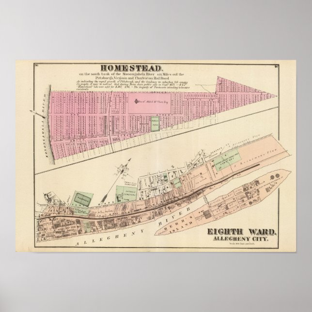 Affiche Allegheny ward 8 Homestead (Devant)