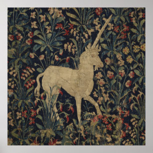 Affiche Allegorical "Millefleurs" Tapestry with Animals