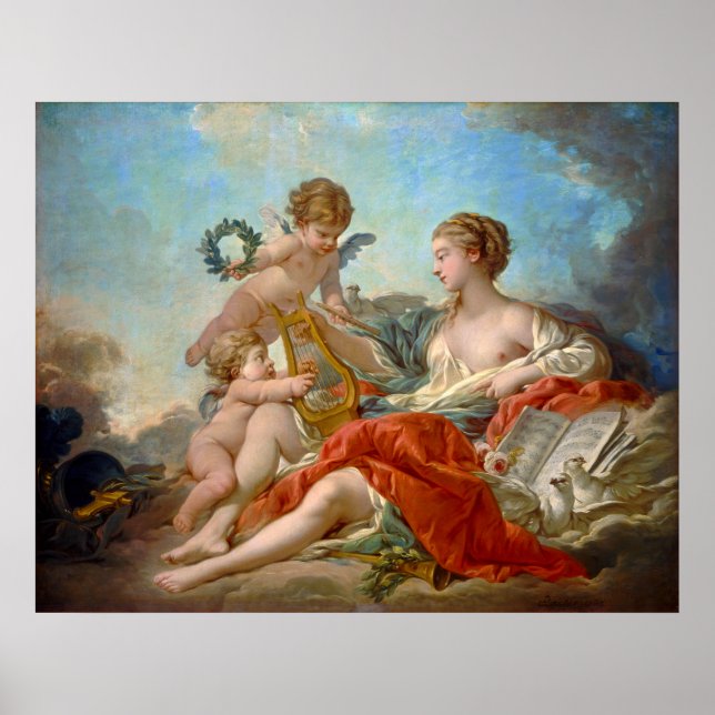 Affiche Allégorie de la musique de François Boucher (Devant)