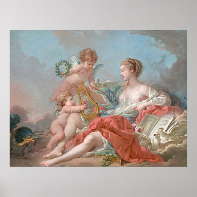 Affiche Allégorie de la musique - François Boucher Beaux-A (Devant)
