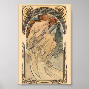 Affiche Allégorie de la musique par Alphonse Mucha T-Shirt