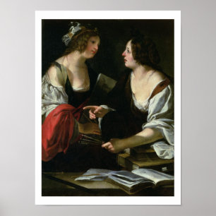 Affiche Allégorie de la peinture et de l'architecture, c.1