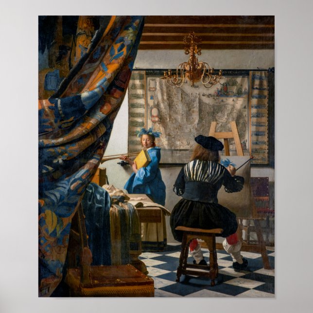 Affiche Allégorie de la peinture | Johannes Vermeer | (Devant)