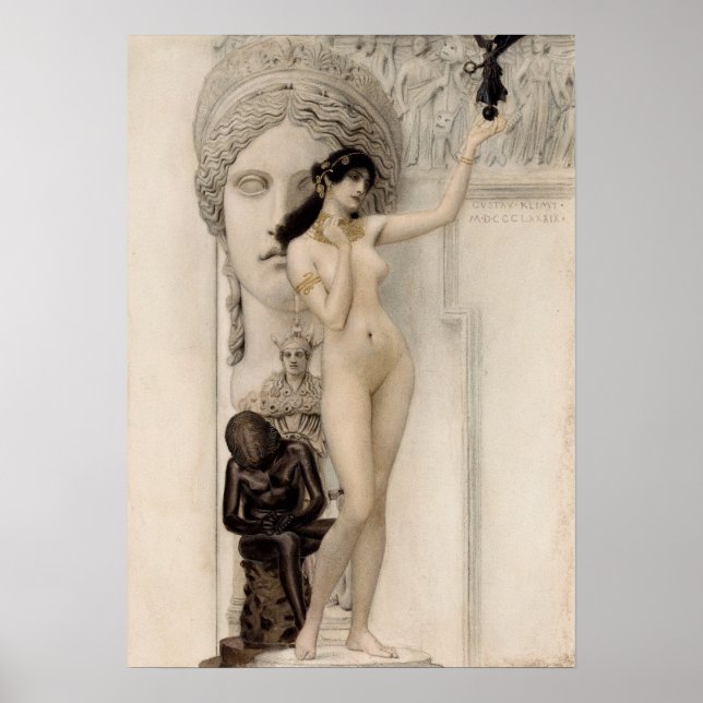 Affiche Allégorie de la sculpture — Gustav Klimt (1889) (Devant)