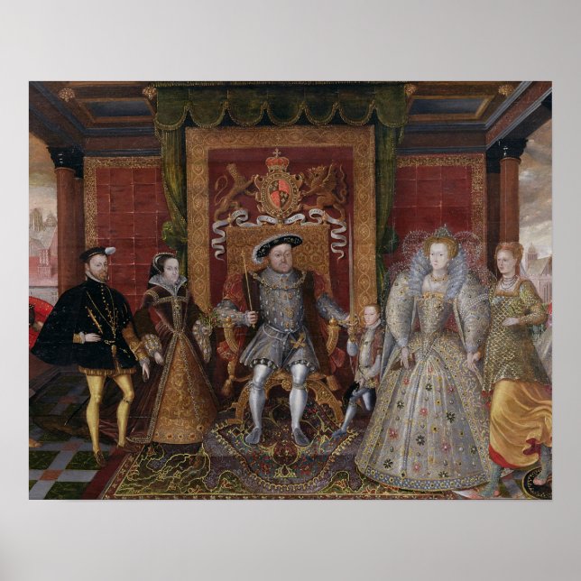 Affiche Allégorie de la succession Tudor : La famille de (Devant)
