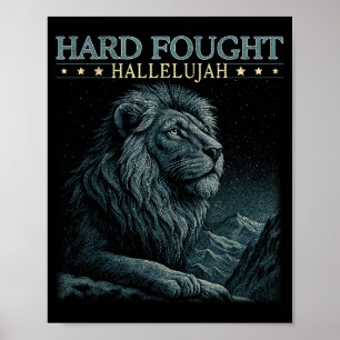 Affiche Alléluia durement combattu verset biblique chrétie