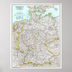 Affiche " Allemagne : 1991/aujourd'hui - Carte détaillée