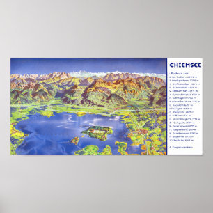 Affiche " Allemagne : 2021/aujourd - Chiemsee Panorama Tas