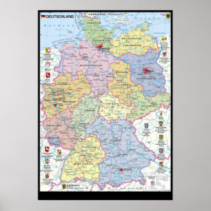 Affiche " Allemagne : 2021/aujourd'hui - Carte politique 