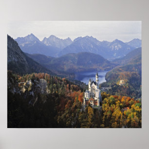 Affiche Allemagne, Bavière, Château de Neuschwanstein. Gra