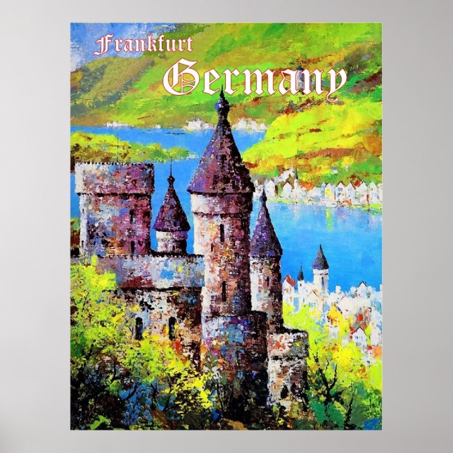 Affiche Allemagne, château médiéval à Francfort, principal (Devant)