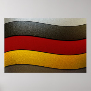 Affiche Allemagne - couleurs du drapeau - Chrome par Shirl