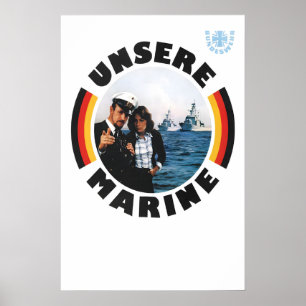 Affiche Allemagne de l'Ouest Notre Marine Bundeswehr Recru
