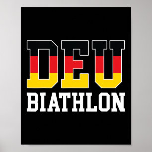 Affiche Allemagne Drapeau Biathloniste - Allemand Deu Biat