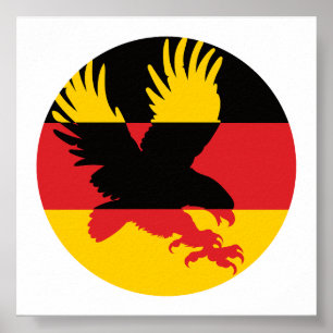 Affiche Allemagne Golden Eagle Allemagne drapeau national 
