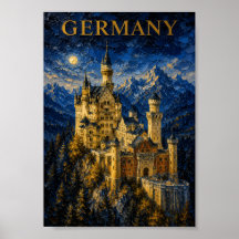 Allemagne : Mystic Glow Neuschwanstein Château Art