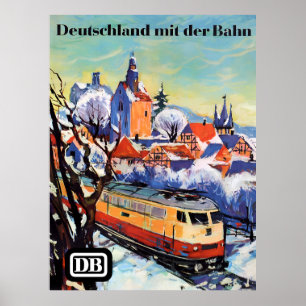 Affiche Allemagne par le train