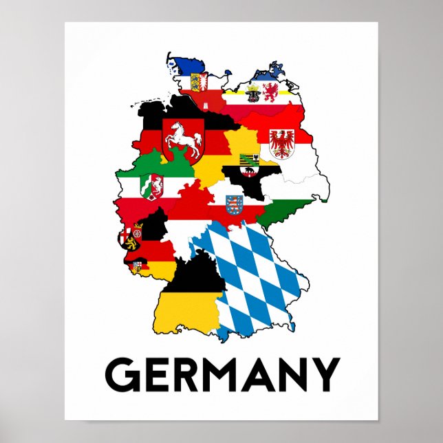 Affiche allemagne pays drapeau politique région province (Devant)