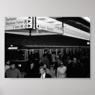 Affiche Allemagne vintage Gare de Munich Marienplatz