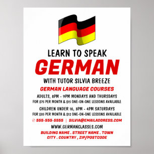 Affiche Allemand Drapeau Conception, Allemand Cours de Lan