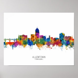Affiche Allentown Pennsylvania Skyline