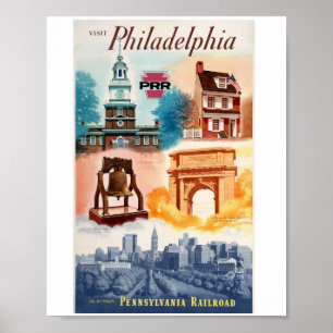 Affiche Aller à Phila.on Pennsylvania Railroad