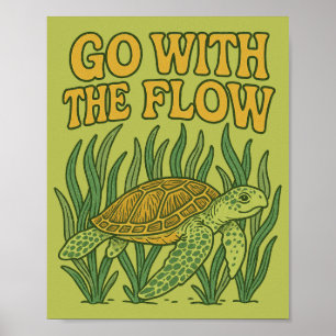 Affiche Aller avec la tortue de mer