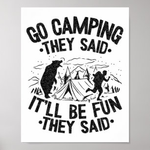 Affiche Aller camper, ils ont dit que ça allait être amusa