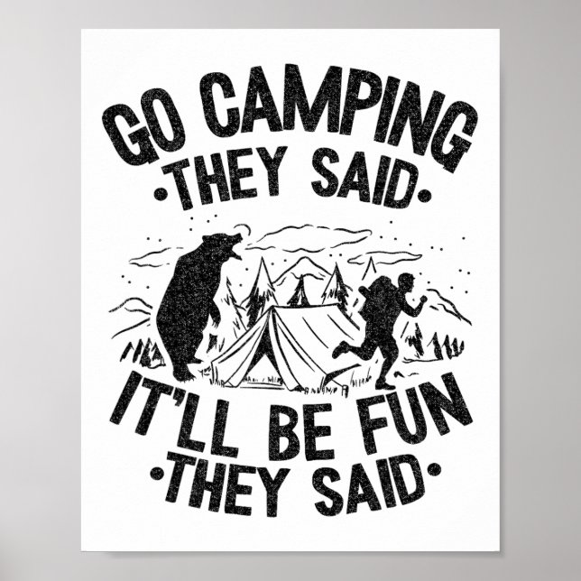 Affiche Aller camper, ils ont dit que ça allait être amusa (Devant)