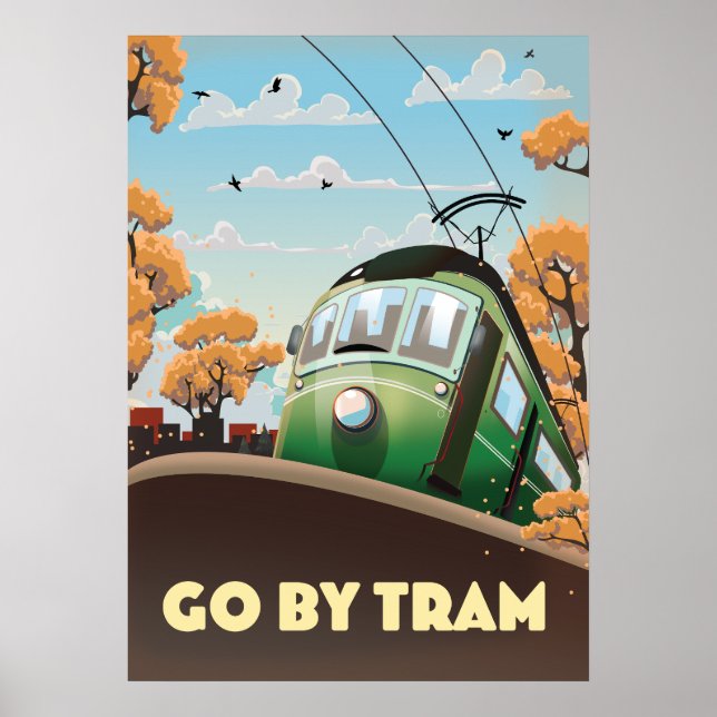 Affiche Aller en tramway (Devant)
