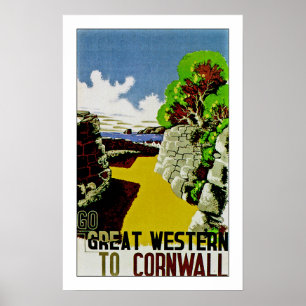 Affiche Aller Great Western à Cornwall