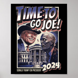 Affiche Aller Joe Funny Pro Trump & Zombie Biden 2024
